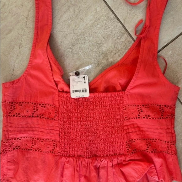 Free People Kianna Eyelet Lace Pintuck Sleeveless Cotton Top - Picture 8 of 9